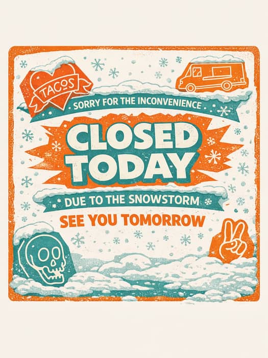 We strive to be there for you under any or all circumstances but today mother nature took over. See 