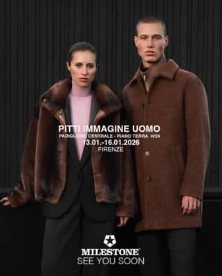 See You Soon! - PITTI IMMAGINE UOMO 109 - Florenz
°
In wenigen Tagen ist es soweit!
Die 109. Pitti Immagine Uomo findet vom 13. bis 16. Januar 2026 in Florenz statt.
°
Mode ist immer ein Jahr voraus!
Während die ersten Artikel der kommenden Frühjahr/Sommer-Saison 2026 bereits nach und nach in den Geschäften eintreffen, bereiten sich die Einkäufer darauf vor, die neuen Herbst/Winter-Kollektionen 2026/27 auf Messen und in Showrooms zu begutachten um ihre Bestellungen rechtzeitig aufzugeben.
°
MILESTONE präsentiert die neue Herbst/Winter-Kollektion 2026/27 Branchenexperten auf der Pitti Immagine Uomo, der weltweit größten Herrenmodemesse.
°
Florenz wird erneut zum internationalen Treffpunkt für Einkäufer und Modebegeisterte aus aller Welt.
°
MILESTONE freut sich auf Ihren Besuch!
°
📍Florenz – Pitti Immagine Uomo: 13.–16. Januar 2026
Stand H24 in the Padiglione Centrale
°
°
°
°
°
See you soon! - PITTI IMMAGINE UOMO 109 - Florence
°
It’s almost that time again!
The 109th Pitti Immagine Uomo will take place from January 13th to 16th, 2026 in Florence.
°
Fashion is always a year ahead!
While the first items of the upcoming Spring/Summer 2026 season are gradually arriving in stores, buyers are preparing to inspect the new Autumn/Winter 2026/27 collections at trade fairs and in showrooms in order to place their orders in good time.
°
MILESTONE will present its new Autumn/Winter 2026/27 collection to industry professionals at Pitti Immagine Uomo, the world’s largest menswear trade fair.
°
Florence will once again be the international meeting place for buyers and fashion enthusiasts from all over the world.
°
MILESTONE looks forward to your visit and to kicking off the new season with you in Florence.
°
You can find MILESTONE at the trade fair in Florence at booth H24 in the Central Pavilion.
°
We look forward to your visit.
📍Florence – Pitti Immagine Uomo: January 13–16, 2026
Booth H24 in the Padiglione Centrale
°
°
°
#pitti 109 #pittiuomo #milestone.jackets #pittiimmagine #firenze 
°
°
________