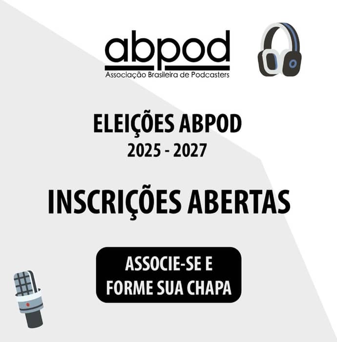 🗳️Nós da Associação Brasileira de Podcasters (Abpod) convocamos quem ama podcast, videocast, audiovisual e tem interesse em liderar a entid
