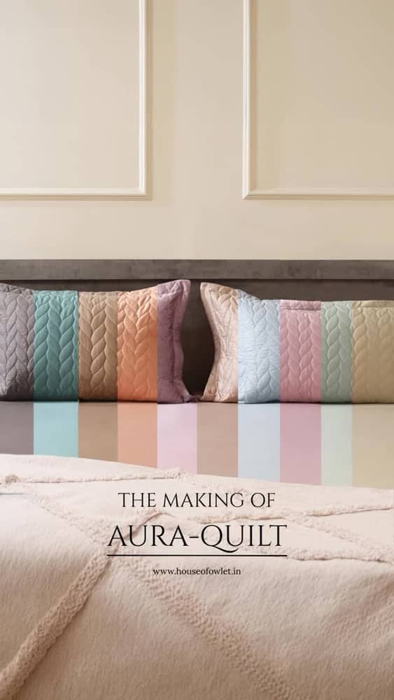 From sketch to stitch — the making of our Aura Quilt Bedsheet ✨
Where soft textures, detailed quilting, and thoughtful craftsmanship come together to create everyday luxury 🤍

#HouseOfOwlet #AuraQuilt #LuxuryBedding #QuiltedBedsheet #BedroomAesthetic 

• Premium quilted finish ✨
• Soft & cozy comfort
• Elegant luxury look
• Detailed craftsmanship
• Fine stitching & finishing
• Durable everyday use
• Designer bedding aesthetic
• Made with care in-house
• Perfect blend of comfort & style
• Ideal for modern bedrooms 🤍