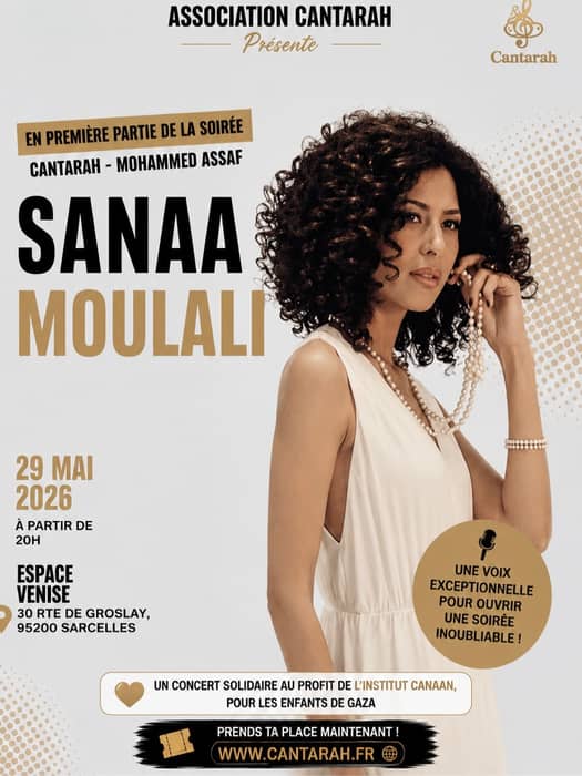 🎤✨ Première partie exclusive — Sanaa Moulali
Une voix rare, une présence lumineuse…
Avant Mohammed ...