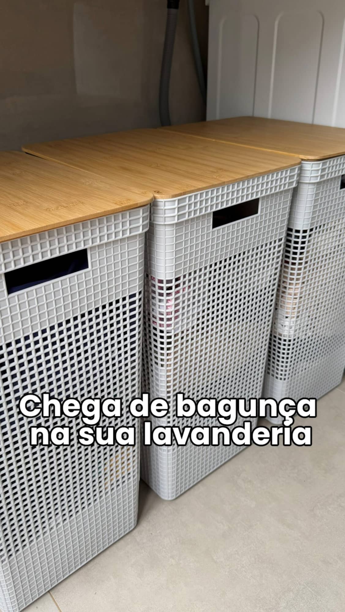 Bagunça nunca mais !

Olha que linda que ficou minha lavanderia com esses cestos de roupas novos 🥹🛍️