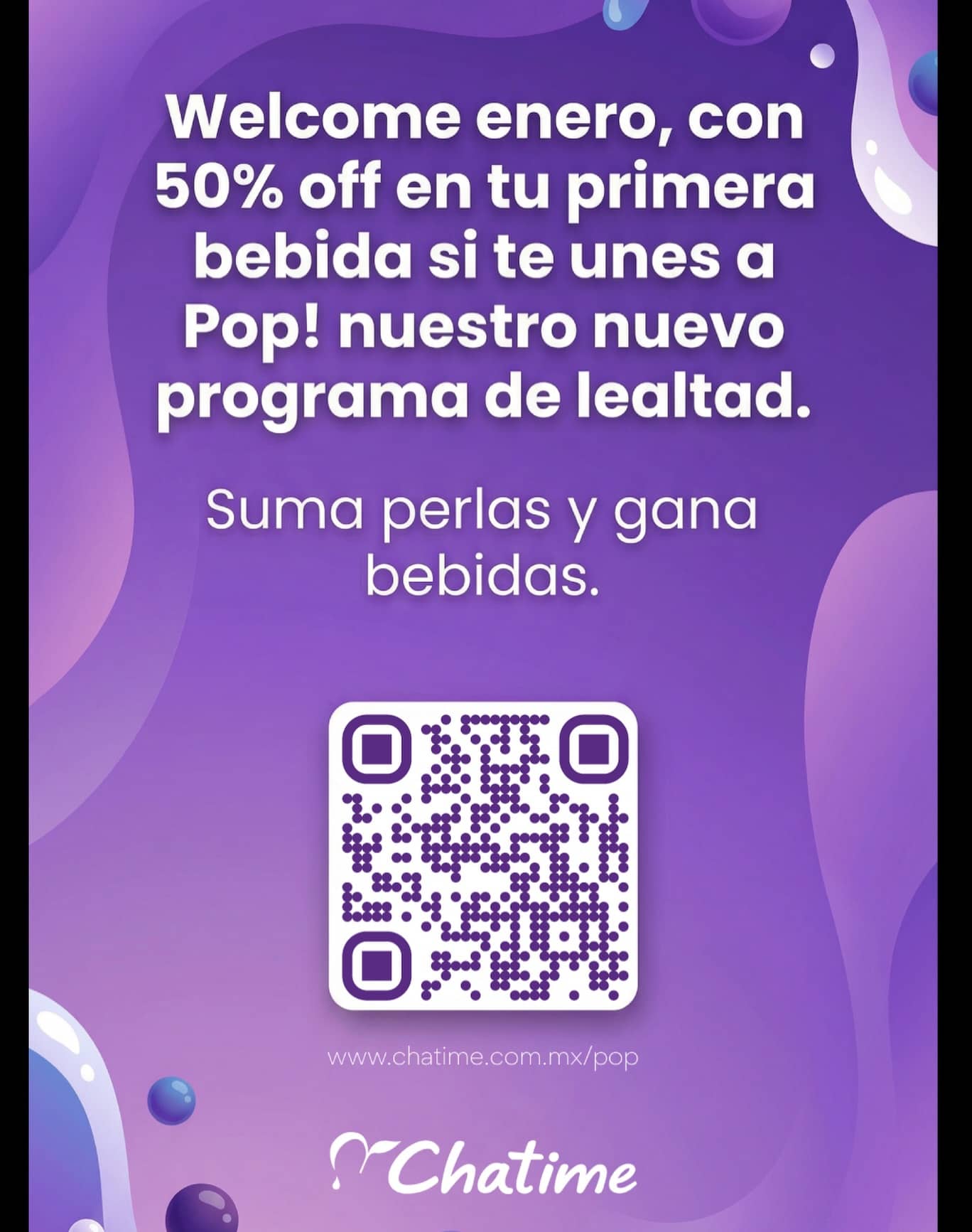 Comienza bien el 2026 con nuestra nueva app de Chatime Pop! 🫶🧋 ¡Únete, es gratis! https://chatime.com.mx/pop