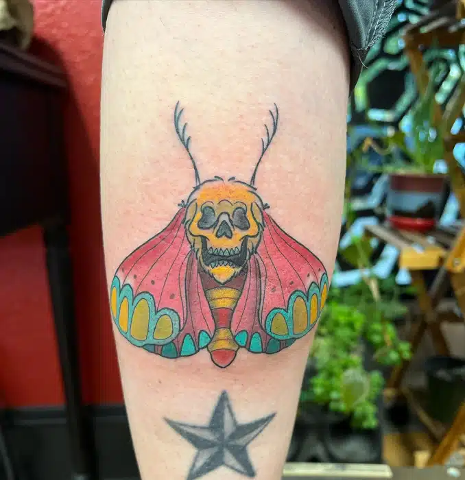 Moth from my flash 
I have plenty of pre drawn designs 
DM for booking