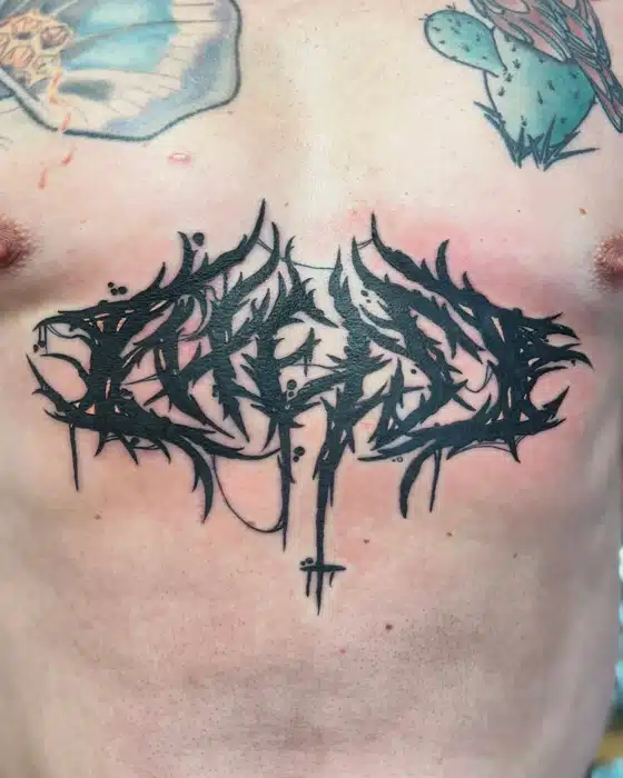 Always love doing lettering in this style! I’d be happy to do more. Thanks @sneaky_zombie for toughing it out! 
I am booking the remainder of my open days this month, send me a message to be tattooed 

#lettering #metalfont #letteringtattoo #metalletters #logo #cheese #cheesetattoo #letteringtattoo #script #customlettering #customscript #deathmetalfont #deathmetaltattoo #blacktattoo #pdxtattoo #pnw #portland #northportland #