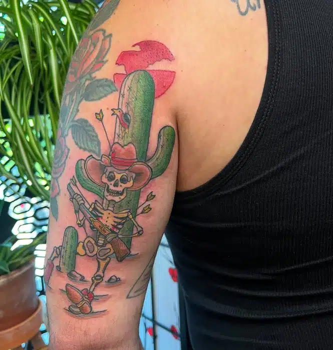Had a lot of fun designing this gap filler for Ryan, thanks for coming in 
My books are open send me a message for appointments 

#cowboy #cowboyskeleton #skeletontattoo #cactus #cactustattoo #wildwest #northportland #pdxtattoos