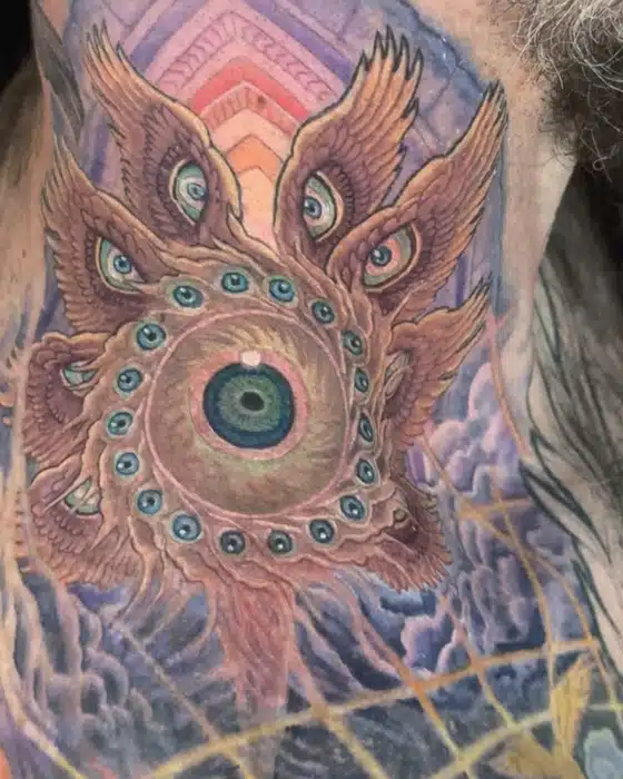 Did this seraphim on my good buddy Mason to cap off his Alex Grey sleeve! Holy ouch
