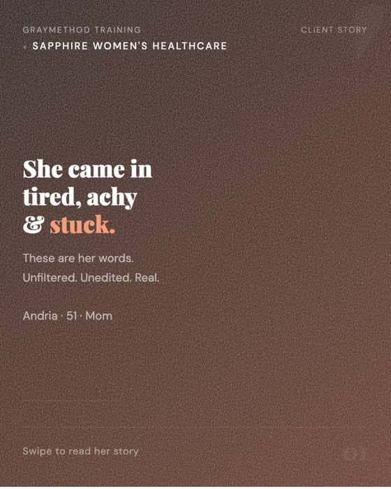 She came in tired, achy, and stuck in an all-or-nothing cycle. Here’s what happened next. 👇
Andria…