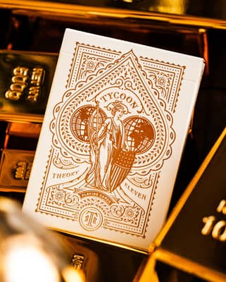 ✨ The Midas Touch has come to Tycoon Playing Cards. Celebrating 10 Years of Tycoons and 25 Years of magician Steve Cohen's iconic Chamber Magic show, these are the most exquisite editions of Tycoons ever produced, with luxurious gold foil adorning the back of every card. Available NOW in limited quantities! theory11.com/tycoon25 #theory11 #chambermagic