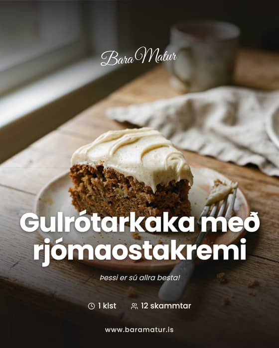 Gulrótarkaka með rjómaostakremi 🍰🥕
Flettu fyrir uppskrift 👉🏼
Allar uppskriftir á www.baramatur.is