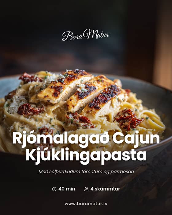 Rjómalagað Cajun kjúklingapasta 🍗🍝
Flettu fyrir uppskrift 👉🏼
Skráðu þig inn á www.baramatur.is - Þar má finna allar