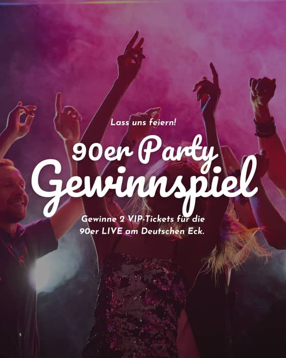 Du willst bei der 90er Party am 06.09.2025 am Deutschen Eck dabei sein? Wir verlosen 2 VIP Tickets für dich und deine Begleitung - powered by @cocacola_de!

So kannst du gewinnen:

❤️ Like diesen Beitrag
🍰 Folge @baeckerei_hoefer
💬 Kommentiere, deine 90er-Lieblingsband + das Coca-Cola Getränk, das dazu passt

Teilnahmeschluss: 01.09.2025, 10 Uhr

- Die Gewinner wird per Zufallsprinzip ausgelost und
in unserer Story bekannt gegeben.
- Das Ticket muss persönlich in unserer Zentrale abgeholt werden (03.09 bis 05.09).
- Dieses Gewinnspiel steht in keiner Verbindung zu Meta bzw. Instagram.
.
.
.
#gewinnspiel #koblenz #bäckereihoefer #bäckerhandwerk #bäckermeister #koblenzcity #neuwied