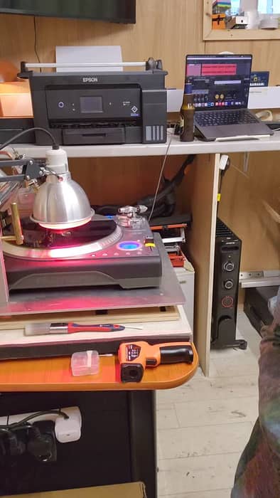 Cutting a dubplate today. Each record is set up and calibrated by hand.