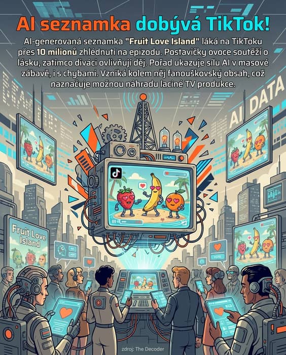 AI generovaná seznamka "Fruit Love Island" má na TikToku průměrně přes 10 milion