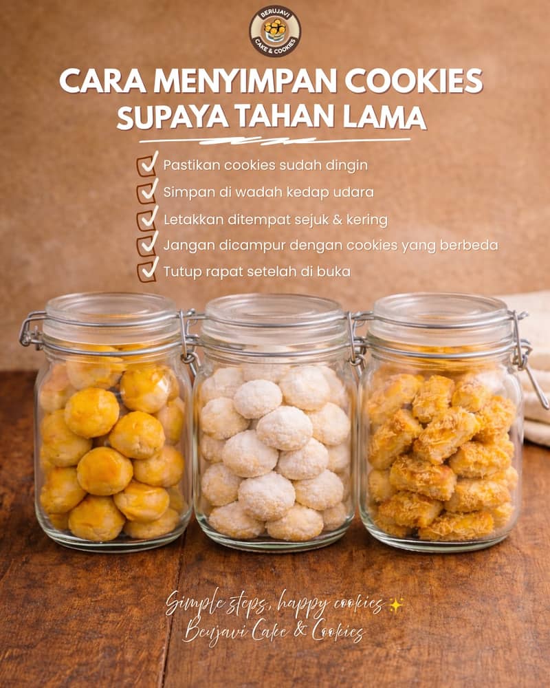 Mimin mau kasih tau nii guyss!!!
Cookies enak itu bukan cuma soal rasa, tapi juga cara menyimpannya πͺβ¨
Supaya tetap renyah, wangi, dan tahan lebih lama, jangan asal simpan ya!
Mulai dari pastikan cookies sudah dingin, simpan di wadah kedap udara, sampai letakkan di tempat yang sejuk & keringβhal kecil tapi pengaruhnya besar π€
Karena cookies yang disimpan dengan benar = kualitas rasa yang tetap terjaga π€
Di Berujavi Cake & Cookies, kami selalu percaya kalau cookies bahagia datang dari perhatian kecil di setiap langkahnya β¨
Simple steps, happy cookies πͺπ«
#BerujaviCakeAndCookies #TipsCookies #CookiesLovers #HomemadeCookies #CookiesTahanLama #InfoBerujavi #SweetTips