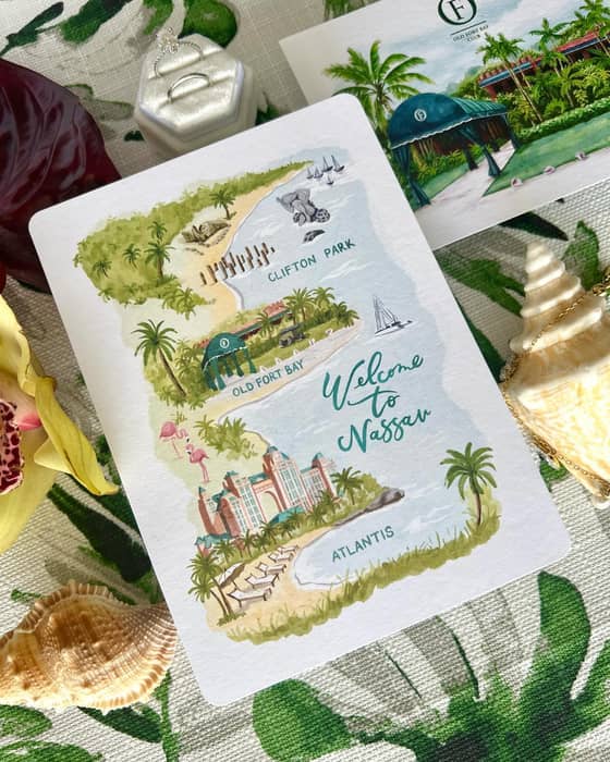 Nassau Island charm, illustrated for a dreamy wedding day 🌴💍

#nassau #wedding