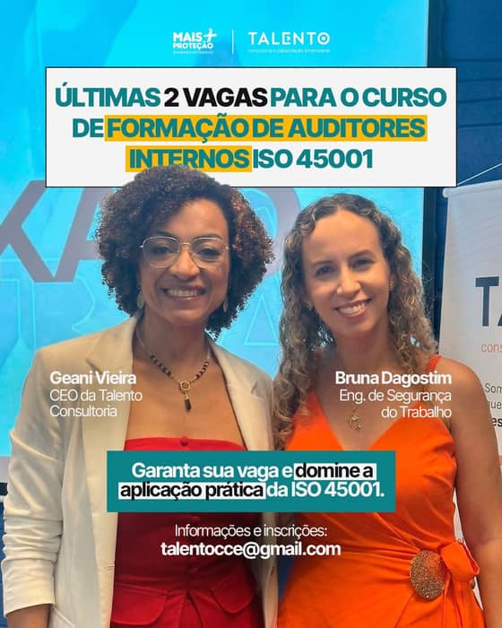 Curso de Auditores Internos ISO 45001 em Criciúma