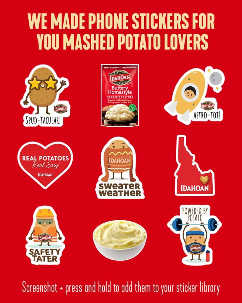 Your texts are about to get a whole lot starchier 🥔💬

We made Idahoan stickers you can save straig...