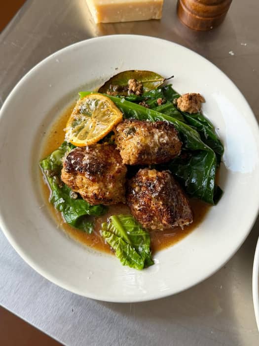 In this month’s @theglossmag out tomorrow with @irishtimesnews I write about my love for food shopping + this recipe for lemon baked Polpette piled on to spring greens inspired by the great @ben.tish.