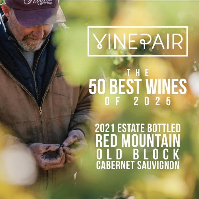 “Kiona Vineyards was one of the pioneering estates in Washington’s Red Mountain’s AVA — the winery’s founders were actually responsible for planting the region’s first vines in 1975.”The 2021 Estate Bottled Red Mountain Old Block Cabernet Sauvignon is:🍷 Sourced from our original 1975 Cabernet block
✅ Grown, produced, and bottled by our family
📍 Stylistically representative of the Red Mountain AVA
🏆 One of the 50 Best Wines in the world this year, according to @vinepair
