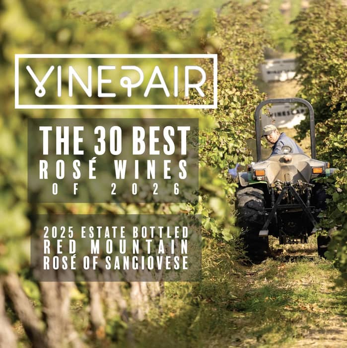 🌱 Summer in a glass ☀️@hannahstaab_ and the @vinepair crew picked our 2025 Estate Bottled Red Mountain Rosé of Sangiovese as one of their favorites for 2026. Red Mountain is rightly known for big, powerful reds, but we can do dandy wines that are a little lighter on their feet as well.☀️ Farmed by us at our family farm
❄️ So tasty when cold. Throw an ice cube in it
🐟 Salmon Safe & Sustainable WA certified
⚖️ Excellent balance
😎 Pouring all summer