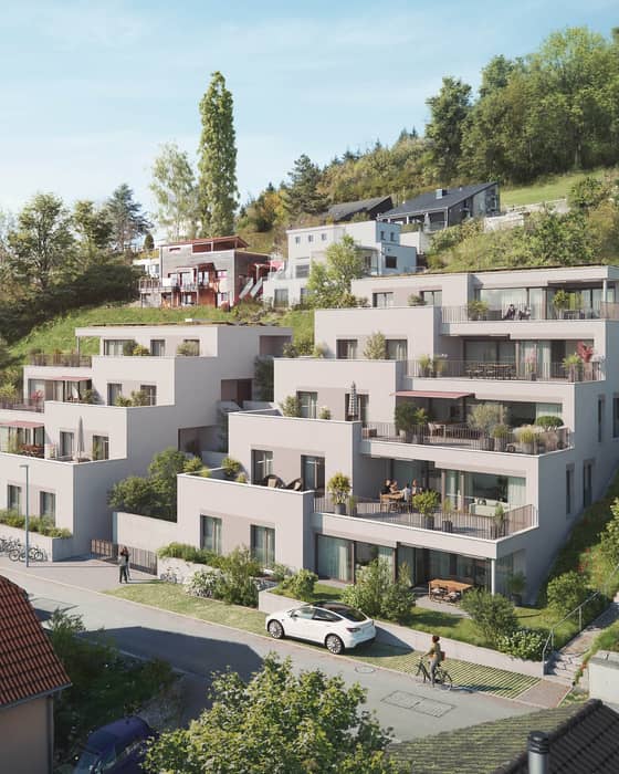 Im Verkauf: Rebmattstrasse Etzgen

2 Terrassenhäuser | 9 Wohneinheiten

In Etzgen, an schöner Hanglage, entstehen zwei Terrassenhäuser mit Ausblick. Die neun Wohneinheiten fügen sich harmonisch in den natürlichen Geländeverlauf ein, die Süd-West-Ausrichtung sorgt für helle und sonnige Wohnräume. Die Highlights:

☀️Grosszügige Terrassen oder Privatgärten
🖼️ Blick über die Ausläufer des Tafeljuras
👦👧 Kindergarten und Primarschule in der Gemeinde
🌿 Naturnahe Lage zwischen Rhein und Jura

Die Terrassenhäuser sind  durch einen Lift und Aussentreppen verbunden. Oberhalb der Häuser entsteht ein gemeinschaftlich genutzter Aufenthalts- und Spielbereich.

Der Baustart ist erfolgt. Weitere Infos im Link in der Bio.🔗

Verkauf: Rüetschi + Rebmann Immobilien AG
Bilder: Tom Schmid Visualisierungen

Wohneigentum Immobilienverkauf