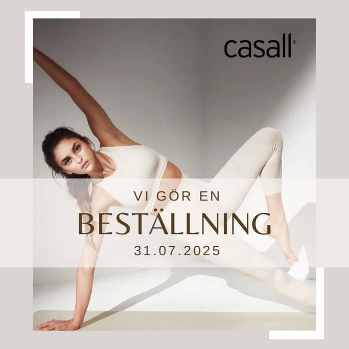 ✨ Denhär månaden gör vi även en beställning från CASALL! ✨
Den 31.7 lägger vi vår gemensamma order – samma dag som vår månadsbeställning från ICIW 🖤

Som medlem hos oss får du såklart ta del av samma fina rabatter:
💛 Guldmedlem: -20%
🖤 Övriga medlemmar: -10%

Inte medlem ännu? Inga problem! Du kan ändå beställa via oss till ordinariepris – och slipper både frakt och förtullning 🙌

👉 Gå in på www.casall.com, välj vad du vill ha och skicka din beställning till christa@traningsverket.fi senast 30.7. 

Observera att rabatterna utgår alltid från ordinariepriser och returer kan ej göras. Gäller både på Casall och ICIW beställning.

#Casall #ICIW #medlemsförmåner #träningskläder #träningsredskap