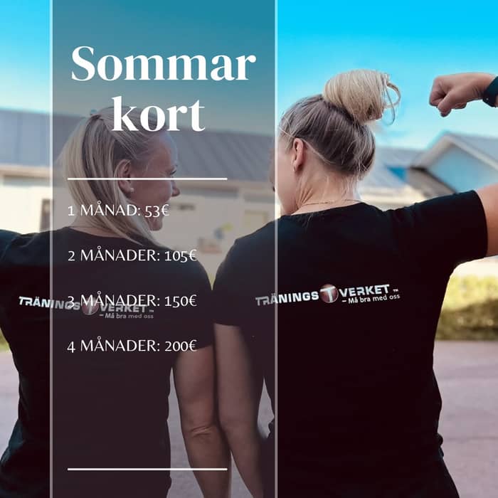 ☀️ ÄNTLIGEN! Våra sommarkort är här! ☀️

Solen visar sin bästa sida idag så vad passar då bättre än att starta din sommarträning? ☀️ 

Nu släpper vi våra flexibla sommarkort! Välj själv mellan 1, 2, 3 eller 4 månaders träning 💪
Oavsett om du vill testa något nytt eller komma i form inför hösten, har vi något som passar dig.

🔥 Träna på dina villkor, nyckelgym ingår!
🔥 Ingen bindningstid, du väljer period! 
🔥 Gäller både gym och gruppträning! 

Sommarkorten hos oss gäller mellan 1.5-31.8, vill du starta redan tidigare? Kom in så löser vi det! 

Säkra ditt sommarkort redan idag – vi ses på gymmet! 💪🏼