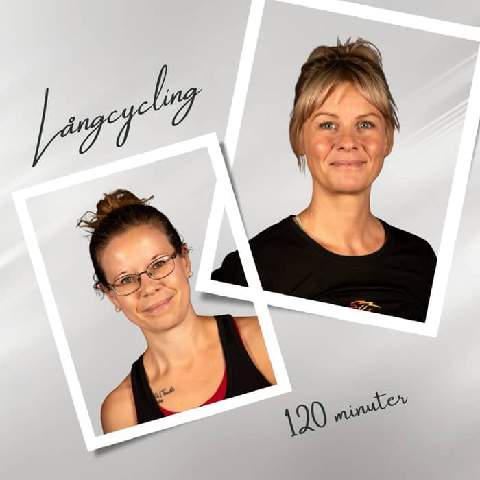 LÅNGCYCLING 120 minuter! 🔥

Lördagen den 18.4 kl 10:30 är det dags för långcycling igen! 🤩 Denhär gången tillsammans med Linda & Ronja! Klassen är uppbyggd i två block om 60 minuter var. Du kan välja att cykla antingen 60 minuter eller 120 minuter. Vill du cykla 60 minuter kan du boka antingen det första blocket om du vill cykla tidigare, eller andra blocket om du vill starta din cycling lite senare ☺️ Vill du cykla hela 120 minuter bokar du båda blocken 🤗 

Vi bjuder på tilltugg så du orkar trampa hela vägen 😉Mellan båda blocken (efter första 60 minuter) blir det en längre paus så du hinner gå på toa och ladda med energi 🍌🍎🍪🍫 

Linda och Ronja byter av varann med 2-3 låtars intervaller - och plötsligt har 120 minuter bara swishat förbi! 😃🚴🏻 
#långcycling