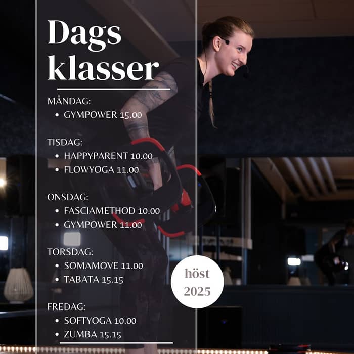 🌟 Träna med oss under dagen! 🌟

Vi erbjuder varierade dagsklasser för dig som vill fylla på med energi, styrka och glädje mitt på dagen. Oavsett om du vill svettas ordentligt, bygga styrka eller hitta balans så har vi något för dig.
Kolla in schemat på bilden 👆🏼 och hitta den klass som passar dig bäst.

👉 Boka din plats till nästa vecka redan nu, så ses vi på gymmet! 💪✨