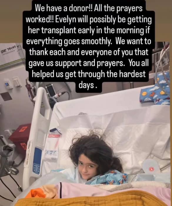 UPDATE ON EVELYN DENNE 🙏❤️

This morning… we were preparing for the transplant list.

Tonight… they may have found an e