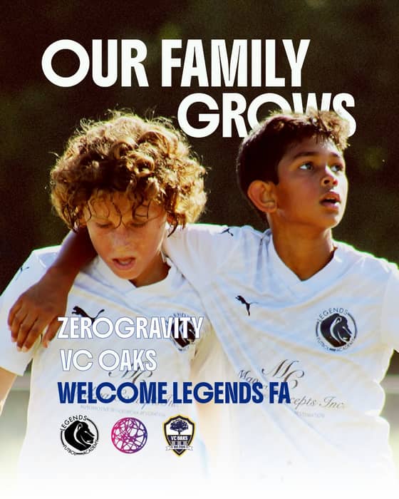 Legends Futbol Academy is delighted to announce its new partnership with Oaks FC Academy, powered by ZeroGravity! 🙌

As a member of the United Premier Soccer League, Oaks FC brings opportunities for Legends players to join their teams in league and tournament competitions. This partnership paves the way to top-tier platforms focused on long-term development and national exposure, including MLS Next, Elite Academy League (EAL), EA2, and Development Player League (DPL).

We're excited to continue our mission of developing exceptional players and individuals, and we look forward to the opportunities this partnership brings to our Legends family.🌟