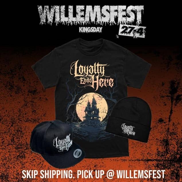 Order your merch online and collect it at Willemsfest Kingsday. Free entry, no shipping fees 🤘🏻