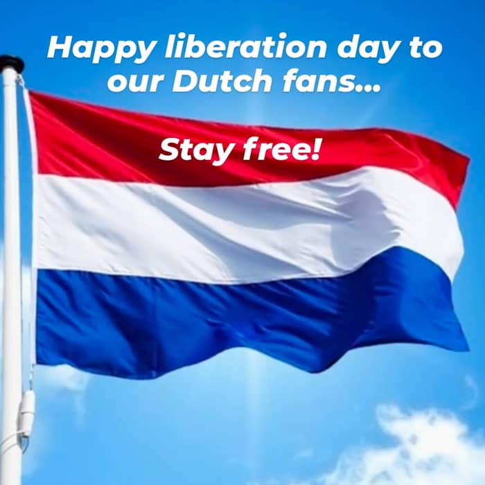 Enjoy yourself today Dutchies 🇳🇱

Book us for one of next year's liberation festivals! DMs open 👌
