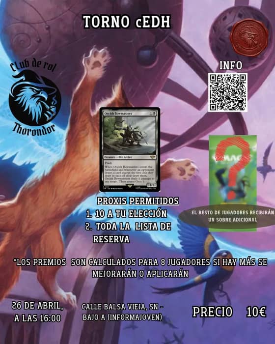 👉 No os perdáis nuestro próximo torneo de Magic. Toda la información en el cartel.