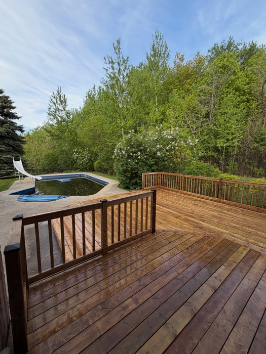 Before and After Pictures of a 450 SqFt Deck Reskin We Comple…