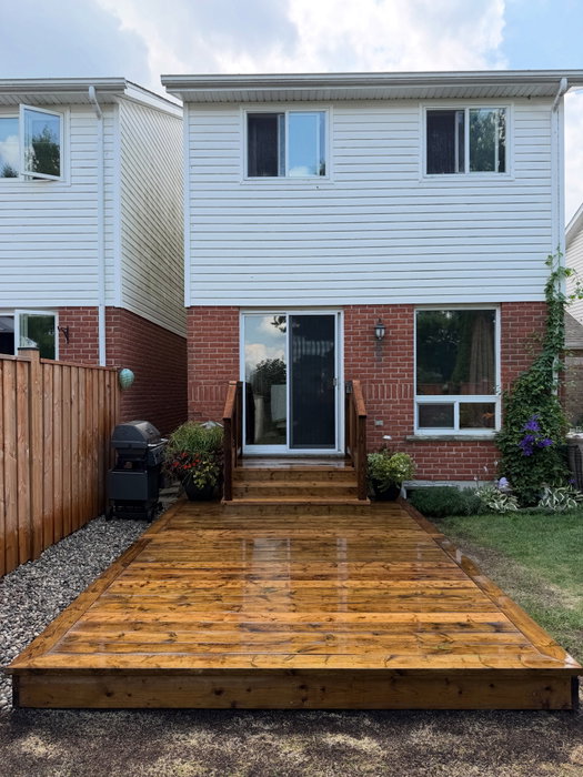 Here are progress photos from a 160 sq. ft. pressure-treated…