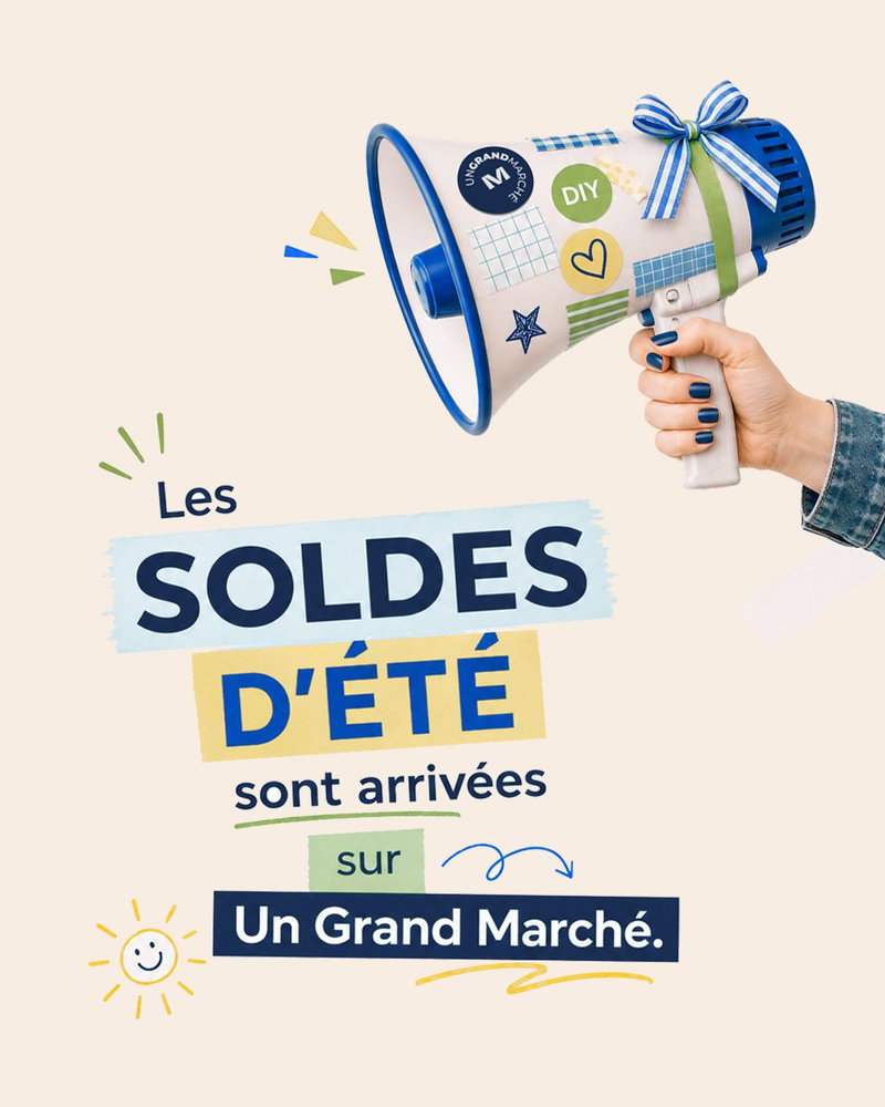 Cap sur les soldes d’été ☀️ Pour vos emplettes estivales, choisissez les créateurs et merciers de la communauté Un Grand Marché ❤️.