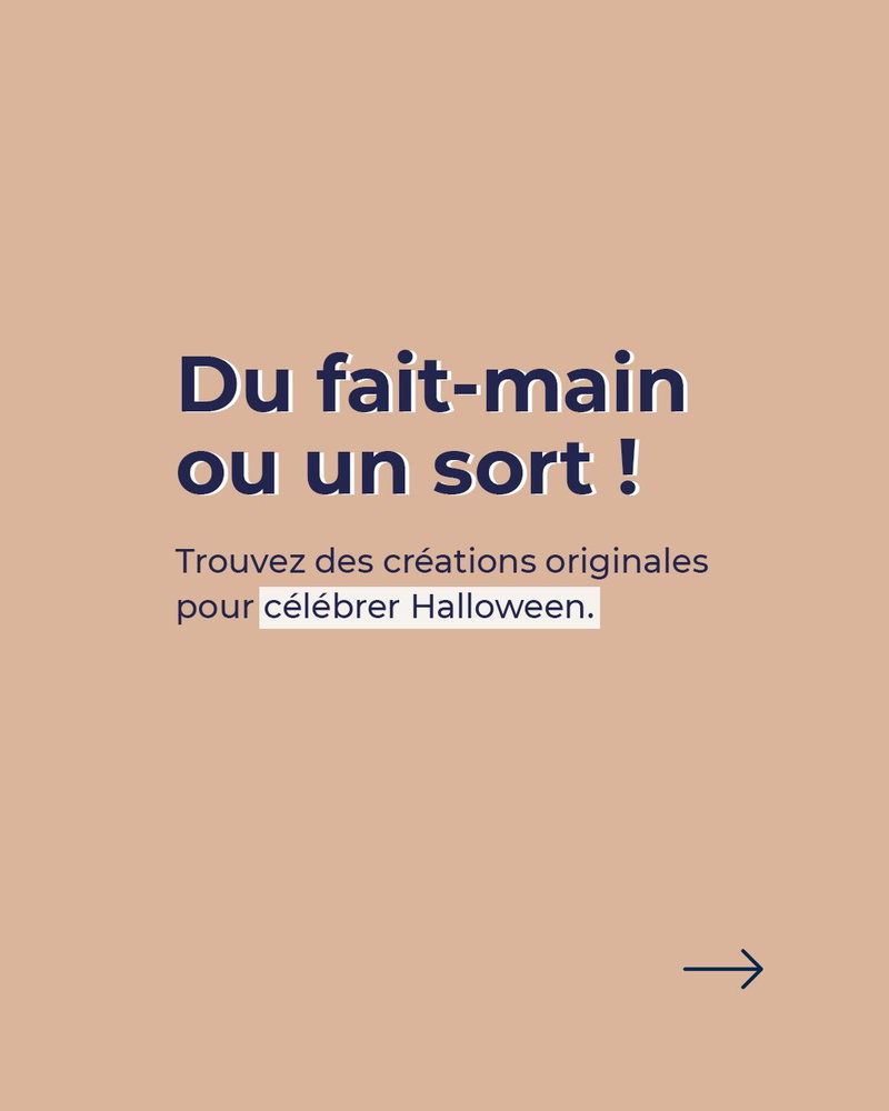 Trouvez sur Un Grand Marché des créations originales pour faire frissonner petits et grands 🎃👻. Cette année encore, nos créateurs redoublent d’imagination pour vous proposer des accessoires utiles et décoratifs pour rendre votre fête d’Halloween vraiment spéciale.