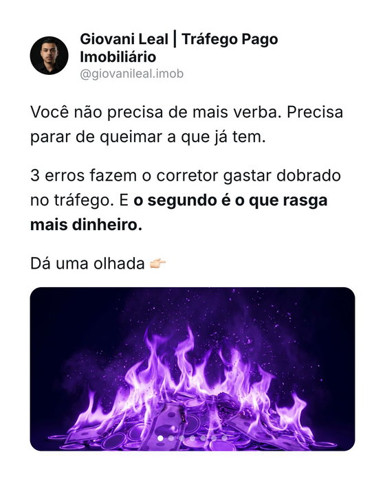 A maioria acha que resultado ruim no tráfego é falta de verba. Quase nunca é. São 3 erros que fazem o corretor gastar dobrado, e o segundo é o que mais dói: mirar todo mundo, não otimizar a campanha pra visita e demorar pra responder o lead. O LM Flow devolve pro Facebook quem realmente qualifica, e a campanha passa a caçar comprador, não curioso. Salva esse e comenta VERBA que a gente te mostra onde a sua está vazando.