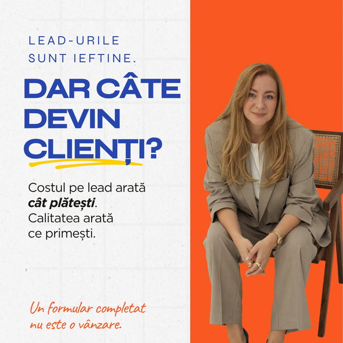 CPL de 9 lei. Toată lumea mulțumită. Până sună cineva de la vânzări.

Costul pe lead e cifra pe care o pui cel mai ușor 