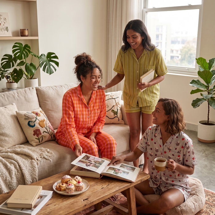 Nothing beats fresh PJs and a trip down memory lane with the girls. 📖💖 Tag your sleepover squad! 👯‍♀️