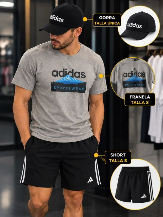 ✨ Disponible en G&Gshopping ✨

Short, camiseta y gorra Adidas 🔥

Comodidad, est
