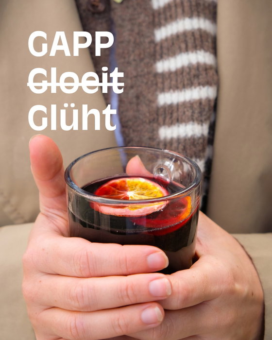Één van de lekkerste drankjes op m'n oktober menu is een warme glühwein. Samen met je Gappies buiten, dan word je vanzelf warm van binnen. Jas aan, dak op. Geen kachel of heater - wel een frisse neus en warme afloop.