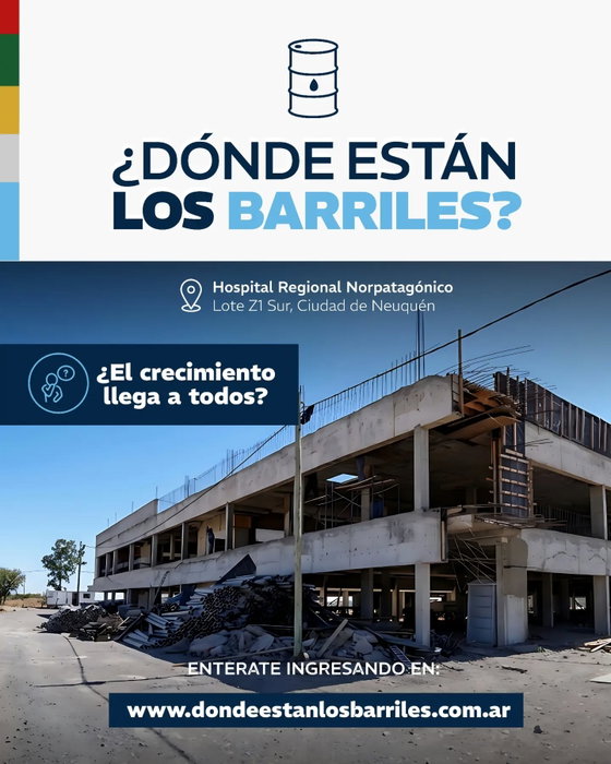 Publicación del Instagram de CUMPLIR: Un hospital abandonado, con las estructuras a la vista, 𝐦𝐢𝐞𝐧𝐭𝐫𝐚𝐬 𝐍𝐞𝐮𝐪𝐮𝐞́𝐧 𝐩𝐫𝐨𝐝𝐮𝐜𝐞 𝐜𝐚𝐝𝐚 𝐯𝐞𝐳…