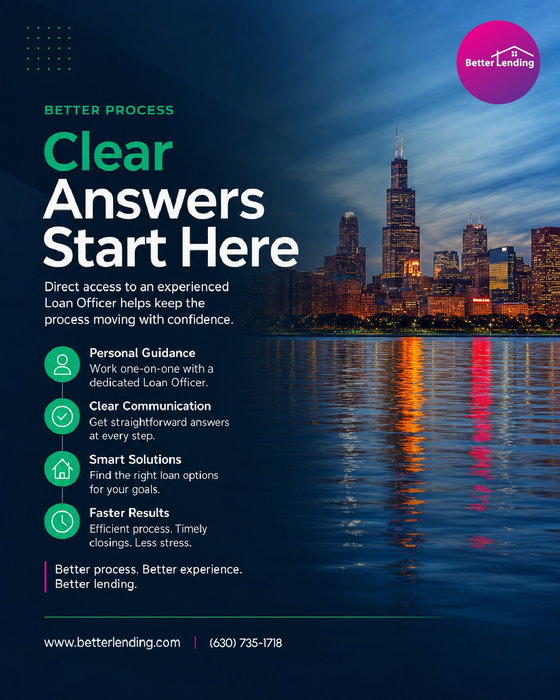 A better mortgage experience is built on communication you can actually follow.
Better Lending connects borrowers direc