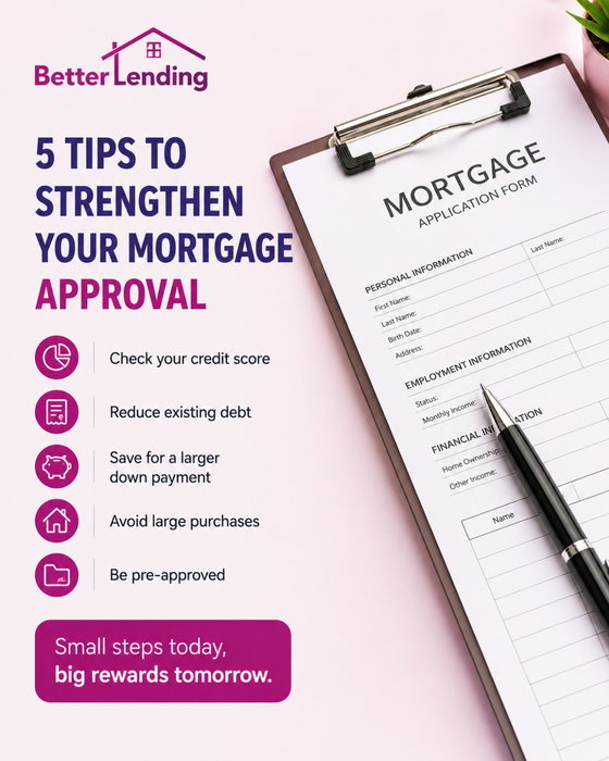 Small financial habits today can create big opportunities tomorrow. đź“‹
Improving your mortgage approval chances starts