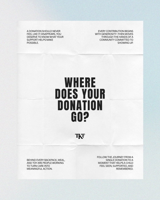 Where does your donation go?

It becomes a backpack filled with possibility. A meal served with dignity. A toy placed into the hands of a child who deserves to feel remembered.

But it also helps us create experiences that expand a child’s aspirations. It brings children into stadiums and arenas, through the same tunnels and onto the actual fields and courts where their heroes play—giving them the chance to stand beneath the lights and imagine themselves there one day because they earned it.

Before any of that happens, generosity moves through an entire community: donors who give, partners who open doors, and volunteers who sort, pack, organize, and show up with care.

The gift meets an immediate need. The experience awakens new aspirations. And the lasting impact is a child who leaves knowing: I matter. I am capable. My future can be bigger than my circumstances.

That is where your generosity goes. 🤍

Help us continue turning care into possibility at trinaskids.org/donate