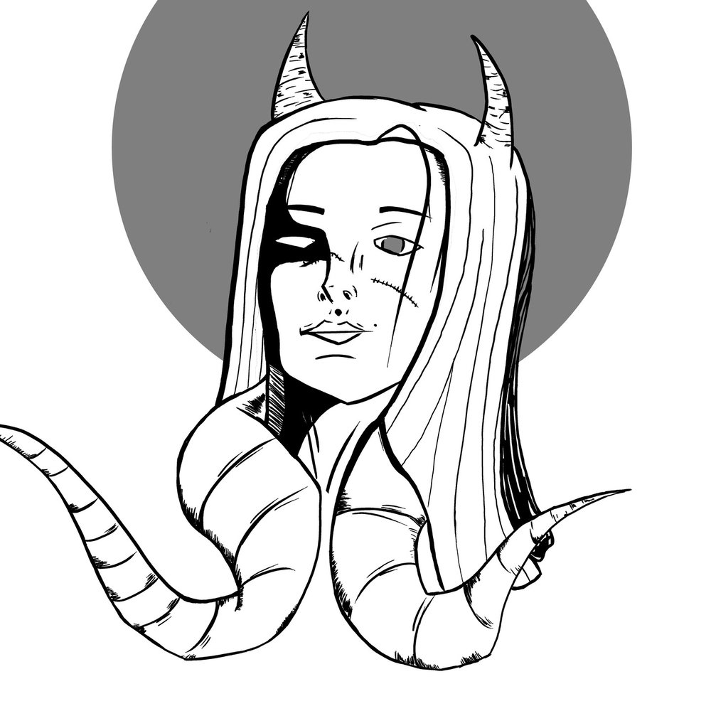 Zehn #nearlywyvern #undead #horns #drawing @emiokok
