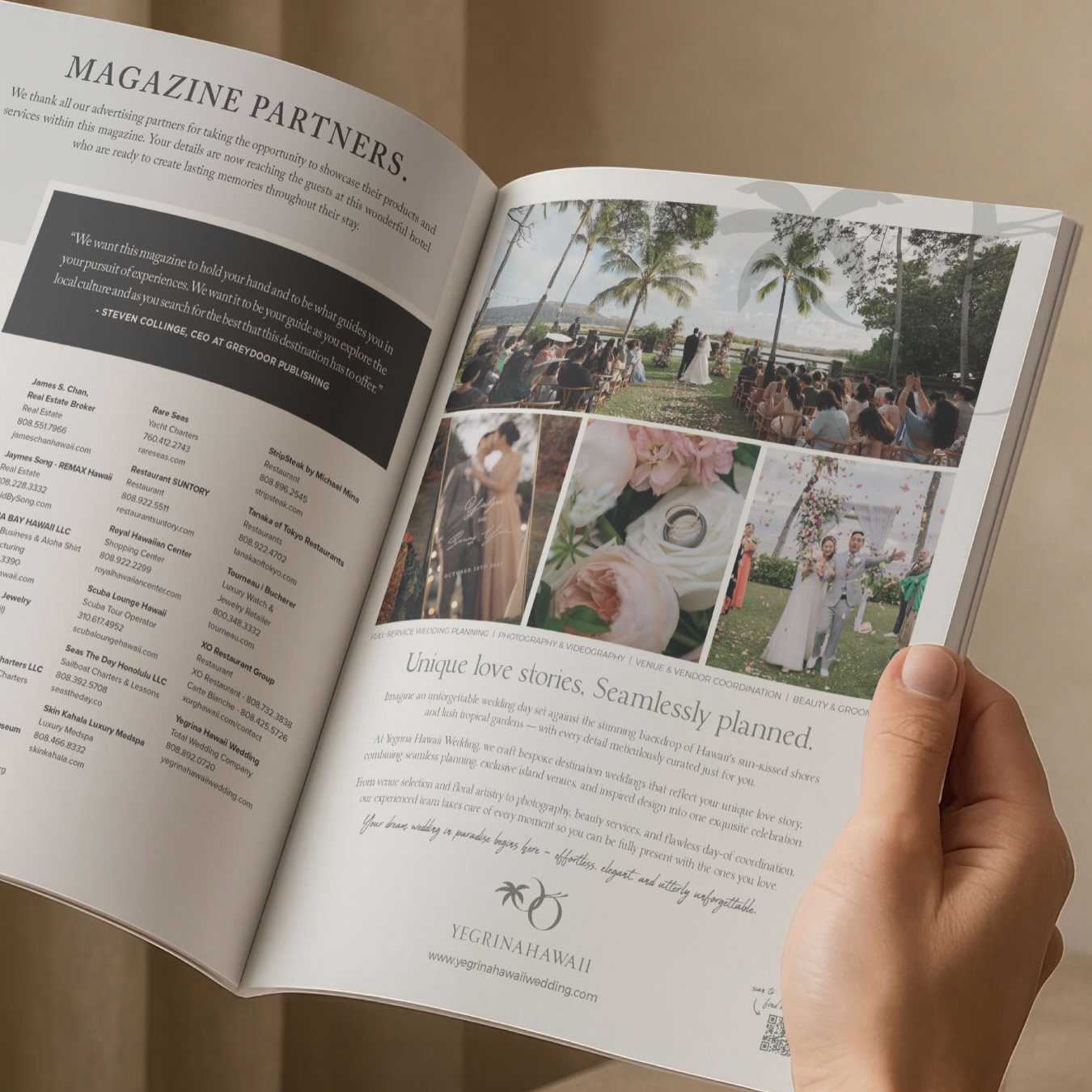 As part of the 10th Anniversary at The Ritz Carlton Residences, Waikiki Beach, Yegrina Hawaii is proud to showcase our destination wedding services to couples visiting Hawaii from around the world.💍
This is another meaningful opportunity for us to share the Yegrina experience and our passion for creating beautiful and unforgettable weddings in Hawaii.
We look forward to meeting more couples, hearing their stories, and bringing their dream Hawaii wedding to life. 🤍
Yegrina Hawaii, a Destination Wedding Planner in Hawaii. 🌴
_
🫧문의(contact) | aloha@yegrinahawaiiwedding.com & DM